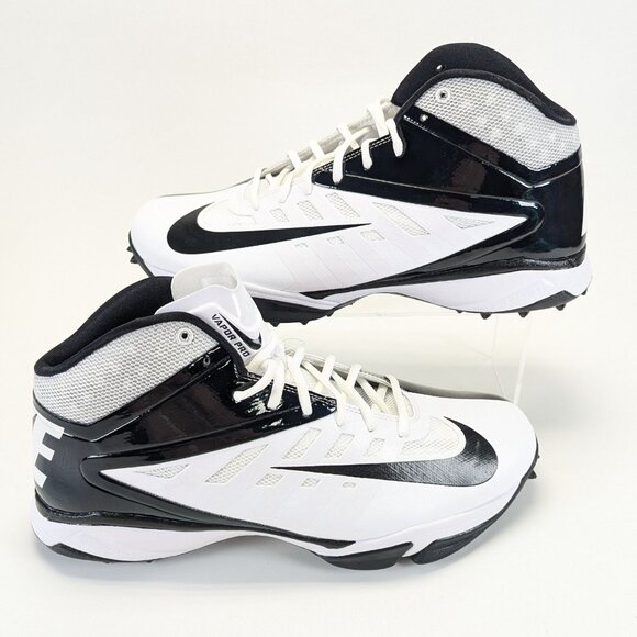 Nike Vapor Pro Mens 13.5 Mid Turf White Football Lacrosse Cleats 527879-100 main image 4